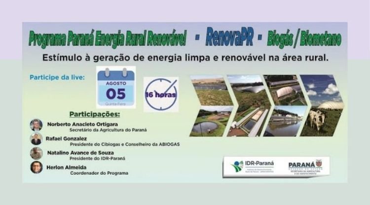 Webinar Programa Paraná Energia Rural Renovável - RenovaPR Biogás e Biometano