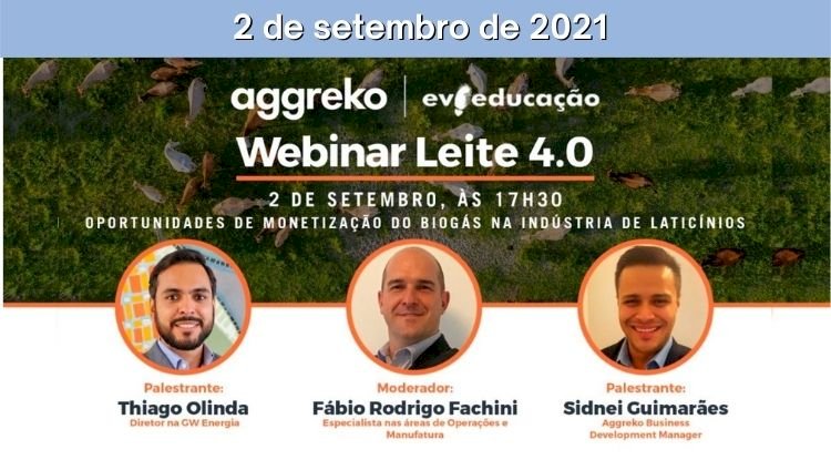 Webinar Leite 4.0 - Oportunidades de monetização do biogás na indústria de laticínios